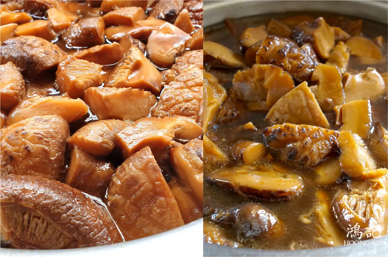 Mushrooms braised in savoury Chinese-style sauce